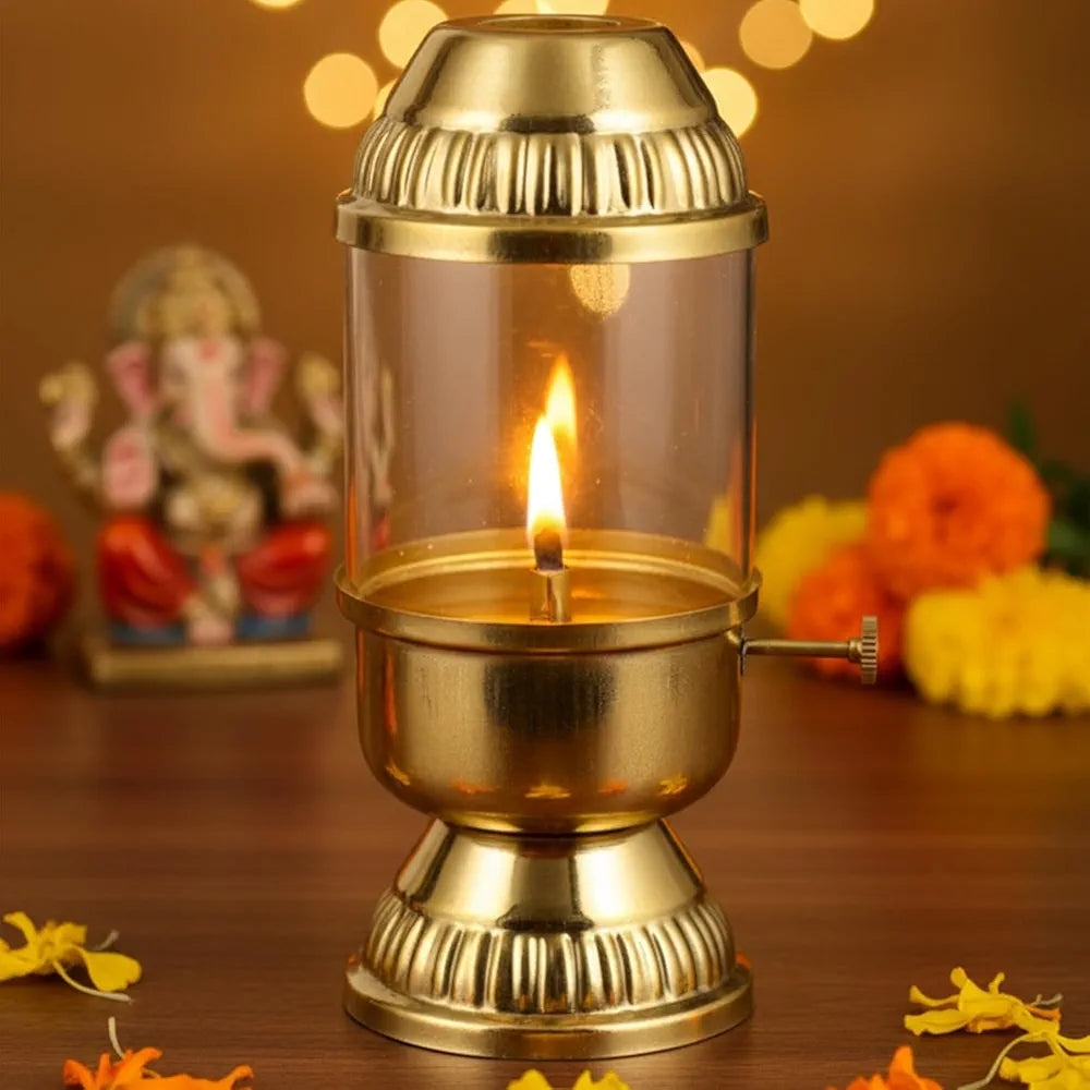 100% pure brass Akhand Diya