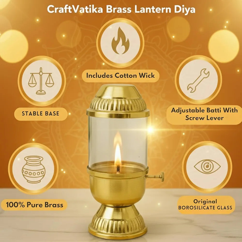 100% pure brass Akhand Diya